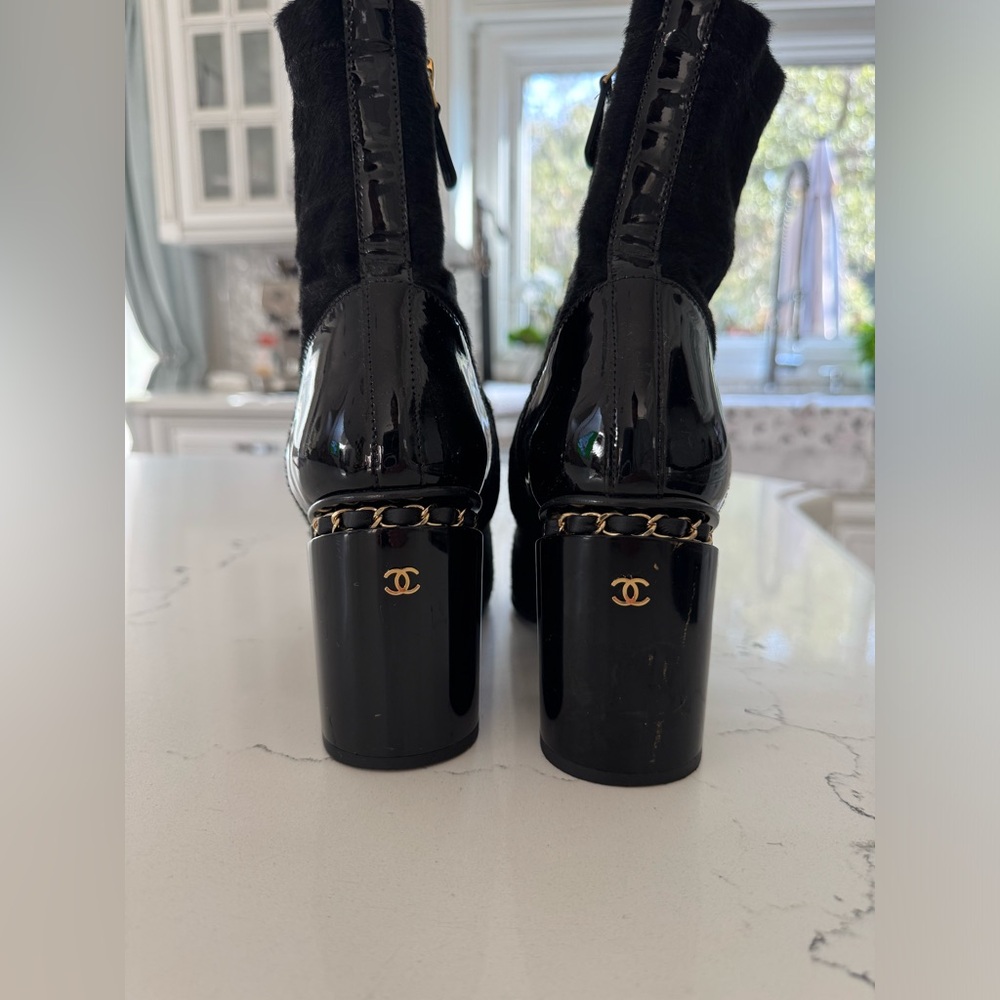 patent and fur chanel boots-worn twice!